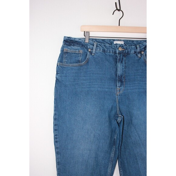 Good American Women Jeans Blue Denim Straight High Rise Medium Wash Size 18 Plus - Picture 5 of 9